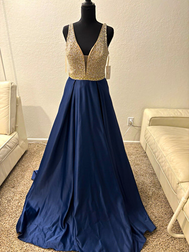 Navy gold beaded sequin - beaded,
