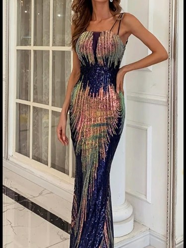 Elegant navy sequin multicolor - elegant,